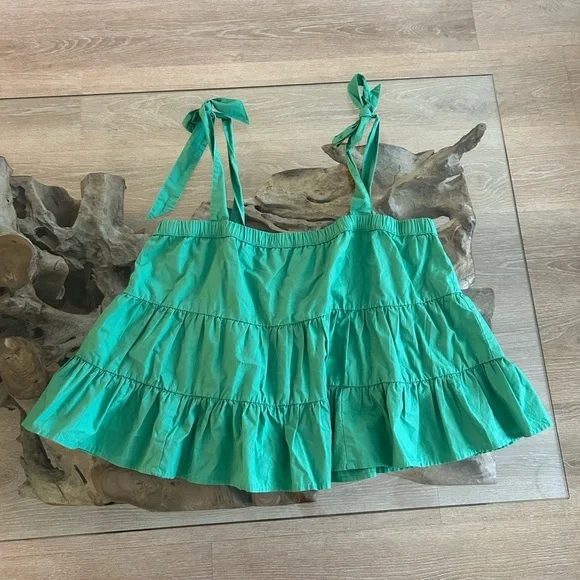 American eagle bow tie green tiered tank top - Picture 2 of 4